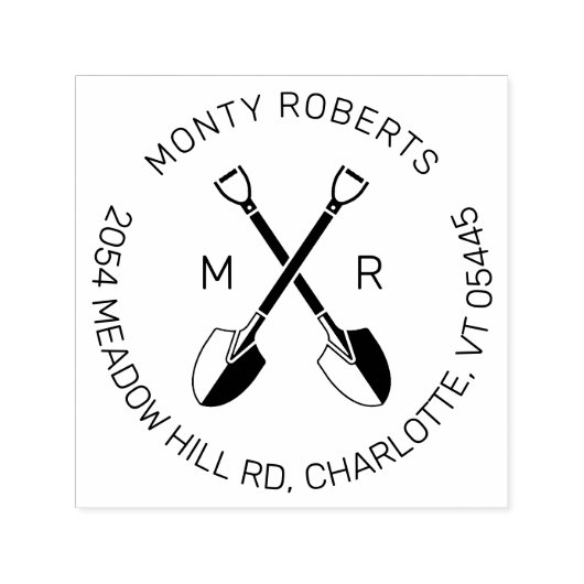 Rücksendeadresse des Gardener Crossed Pides Logos Permastempel (Design)