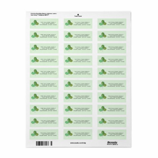 Rücksendeadresse des grünen Kleeblatts (Vorne)