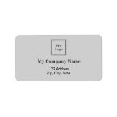 Rücksendeadresse des hellgrauen Firmenlogos Adressaufkleber (Vorne)