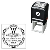 Rücksendeadresse des herkömmlichen Monogrammkreise Permastempel (Beispiel)