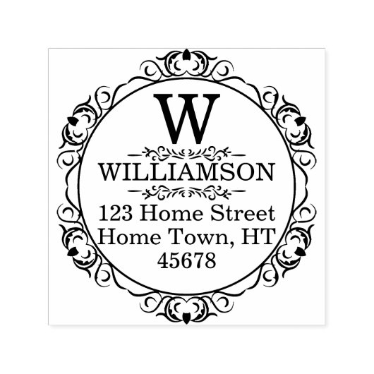 Rücksendeadresse des herkömmlichen Monogrammkreise Permastempel (Design)