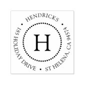 Rücksendeadresse des klassischen Punktkreises Mono Permastempel (Design)