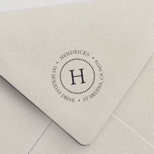 Rücksendeadresse des klassischen Punktkreises Mono Permastempel