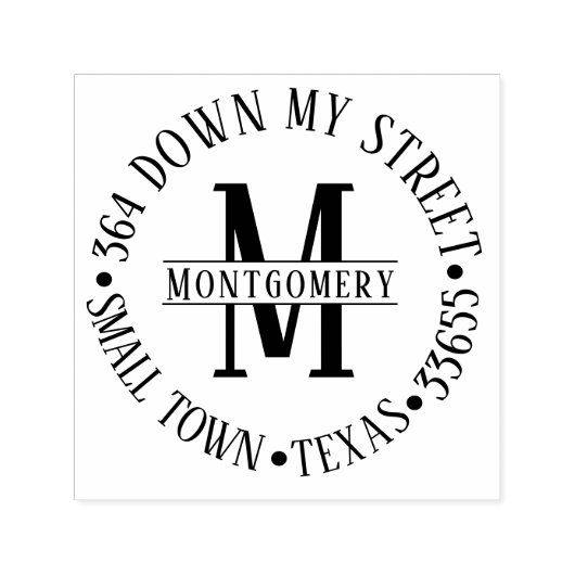 Rücksendeadresse des klassischen Round Monogram Permastempel (Design)