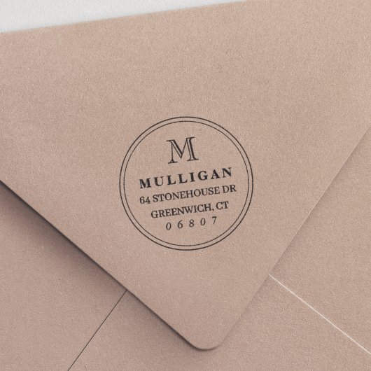 Rücksendeadresse des klassischen Round Monogram Permastempel