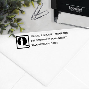 Rücksendeadresse des Leuchtturms Permastempel