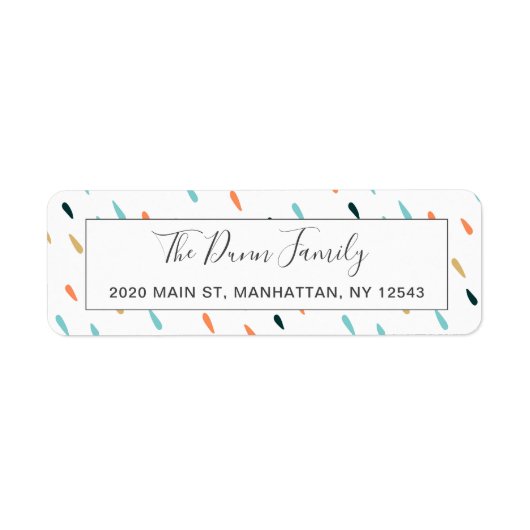 Rücksendeadresse des lustigen Regenfallmusters (Vorne)