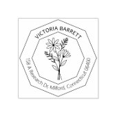 Rücksendeadresse des modernen geometrischen Daisy- Gummistempel (Prägung)