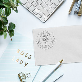 Rücksendeadresse des modernen geometrischen Daisy- Gummistempel