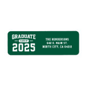 Rücksendeadresse des modernen grünen Abschlusses (Vorne)