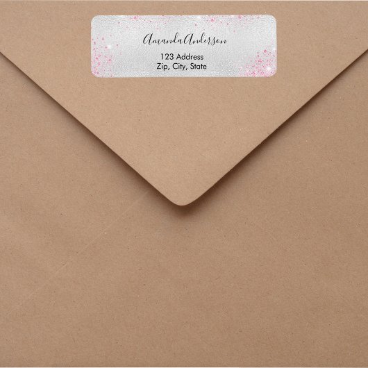 Rücksendeadresse des rosa Glitzer