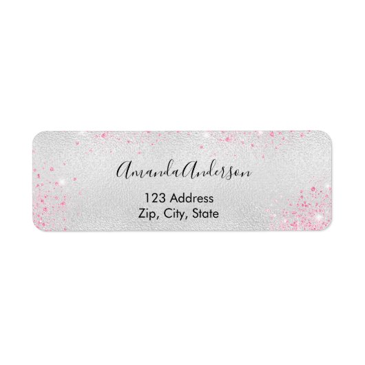 Rücksendeadresse des rosa Glitzer (Vorne)