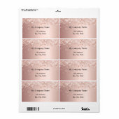 Rücksendeadresse des Rose-Goldgeschäfts (Vorne)