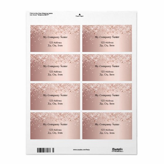 Rücksendeadresse des Rose-Goldgeschäfts (Vorne)