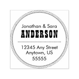 Rücksendeadresse des Round-Rope-Rahmens Permastempel