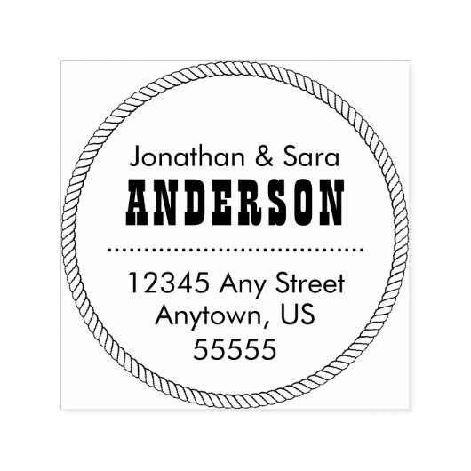Rücksendeadresse des Round-Rope-Rahmens Permastempel (Design)