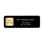 Rücksendeadresse des Schwarz-weißen Firmenlogos (Vorne)