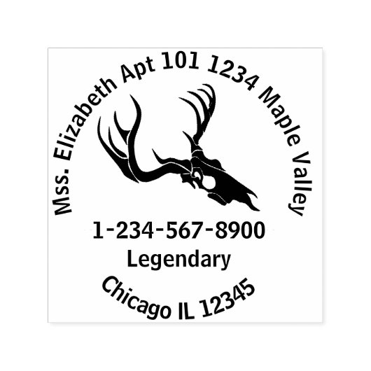 Rücksendeadresse des Schwarzen Hirsches Selbstfärb Permastempel (Design)
