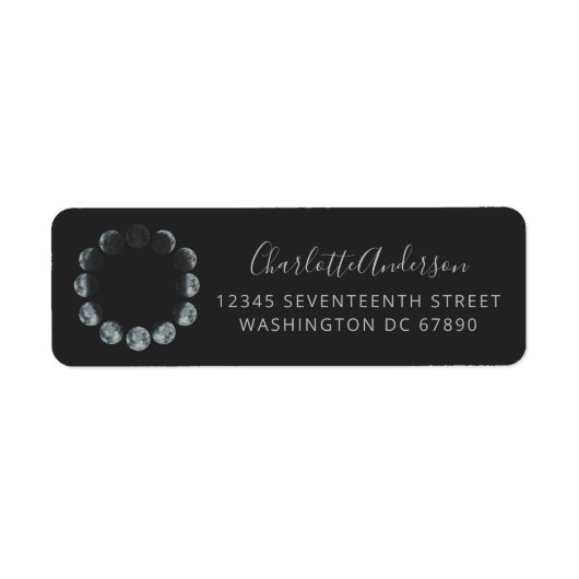 Rücksendeadresse des Schwarzen Wasserfarbenmoons (Vorne)