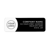 Rücksendeadresse des Schwarzweiß-Firmenlogos (Vorne)