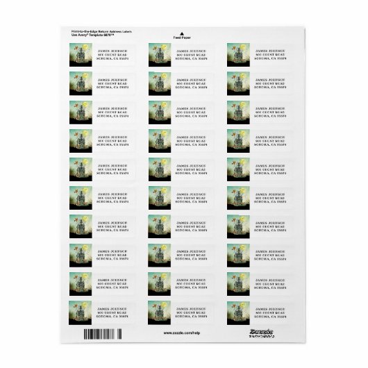 Rücksendeadresse des Spuk Halloween-Party (Vorne)