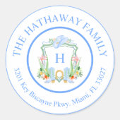 Rücksendeadresse des südlichen Wappen Runder Aufkleber (Vorderseite)