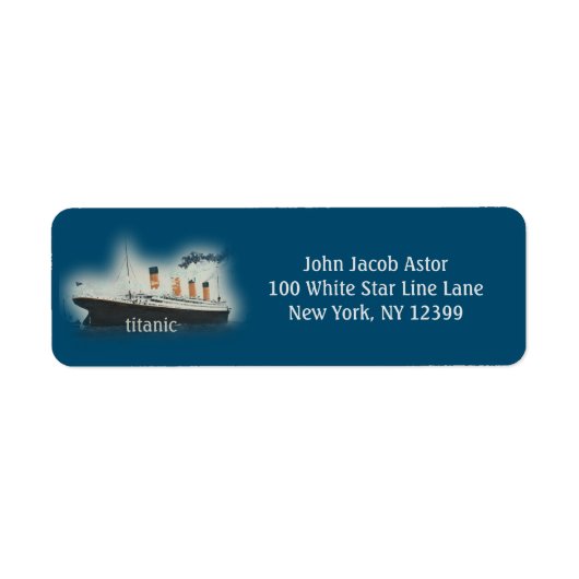 Rücksendeadresse des Vintagen Titanic Ocean (Vorne)