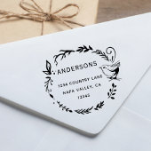 Rücksendeadresse des Vogels und des botanischen Kr Gummistempel