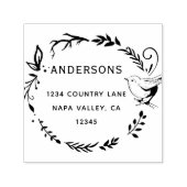 Rücksendeadresse des Vogels und des botanischen Kr Permastempel (Design)