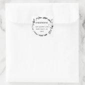 Rücksendeadresse des Vogels und des botanischen Kr Quadratischer Aufkleber (Tasche)