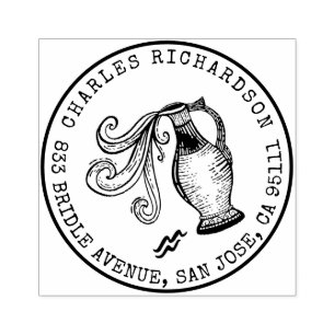 Rücksendeadresse des Wassermann-Tierkreis Gummistempel