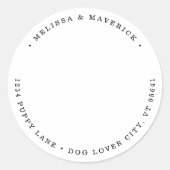 Rücksendeadresse Dog Foto Custom Mail Runder Aufkleber (Vorderseite)