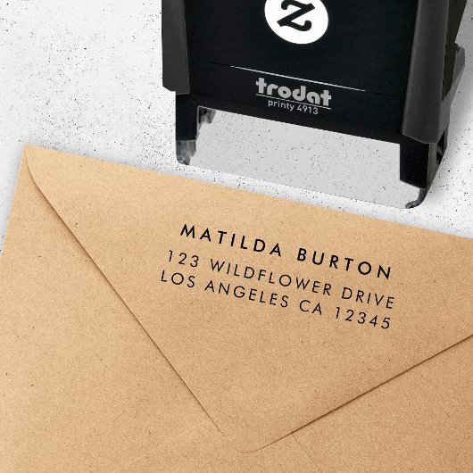 Rücksendeadresse | Einfach Minimalistisch modern u Permastempel