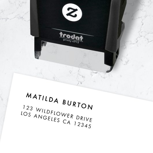 Rücksendeadresse | Einfach Minimalistisch modern u Permastempel