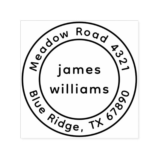 Rücksendeadresse Einfach Moderne Runde Permastempel (Design)