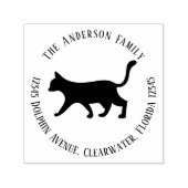 Rücksendeadresse Einfache Schwarze Katze Pet Minim Permastempel (Design)