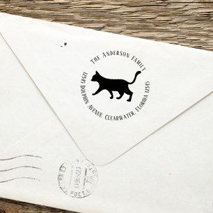 Rücksendeadresse Einfache Schwarze Katze Pet Minim Permastempel