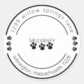 Rücksendeadresse einfügen weiß runder aufkleber (Vorderseite)