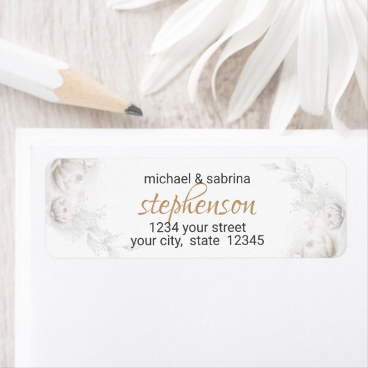 Rücksendeadresse | Elegant Alabaster Peonies (Insitu)