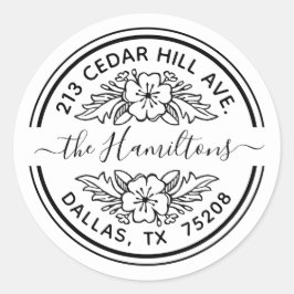 Rücksendeadresse Elegant Runder Aufkleber