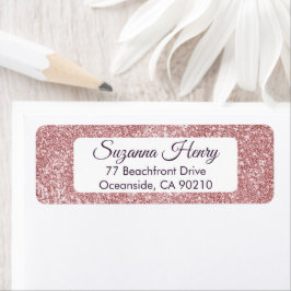 Rücksendeadresse _elegante Handschrift Rosa Glitze