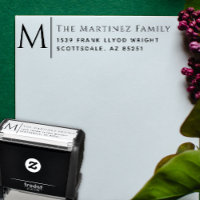 Rücksendeadresse Elegante Monogramm-Familie indivi