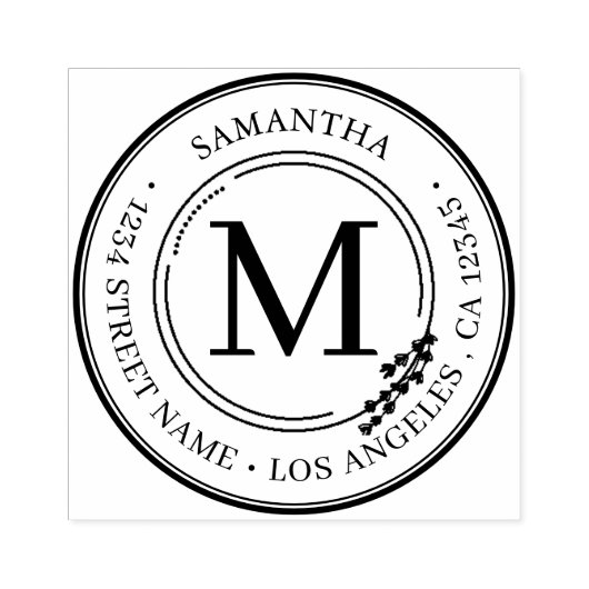 Rücksendeadresse Elegante Monogramm Minimalistisch Gummistempel (Prägung)