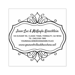 Rücksendeadresse Eleganter Rokoko Barockstil Gummistempel