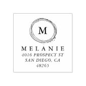 Rücksendeadresse Elegantes Monogramm Minimalistisc Gummistempel (Prägung)