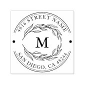 Rücksendeadresse Elegantes Monogramm Minimalistisc Permastempel (Design)
