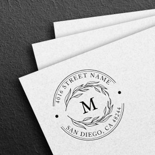 Rücksendeadresse Elegantes Monogramm Minimalistisc Permastempel