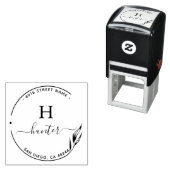 Rücksendeadresse Elegantes Monogramm Minimalistisc Permastempel (Beispiel)