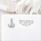 Rücksendeadresse-Etikett für Dusty Blue Floral Ank (Insitu)