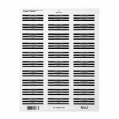 Rücksendeadresse-Etikett für weiße und schwarze So (Vorne)